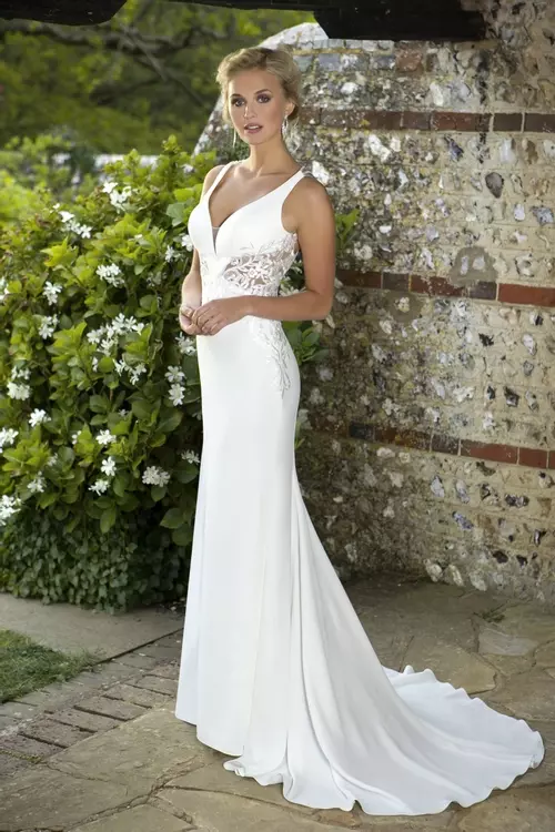 Aurelia W356 Criss Cross Open Back Style Wedding Dress True Bride